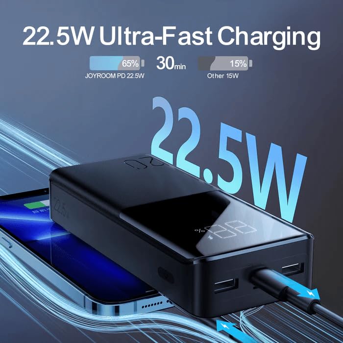 باور بانك JoyRoom 20000mAh — 22.5W شحن سريع + شاشة LCD - الصورة 3