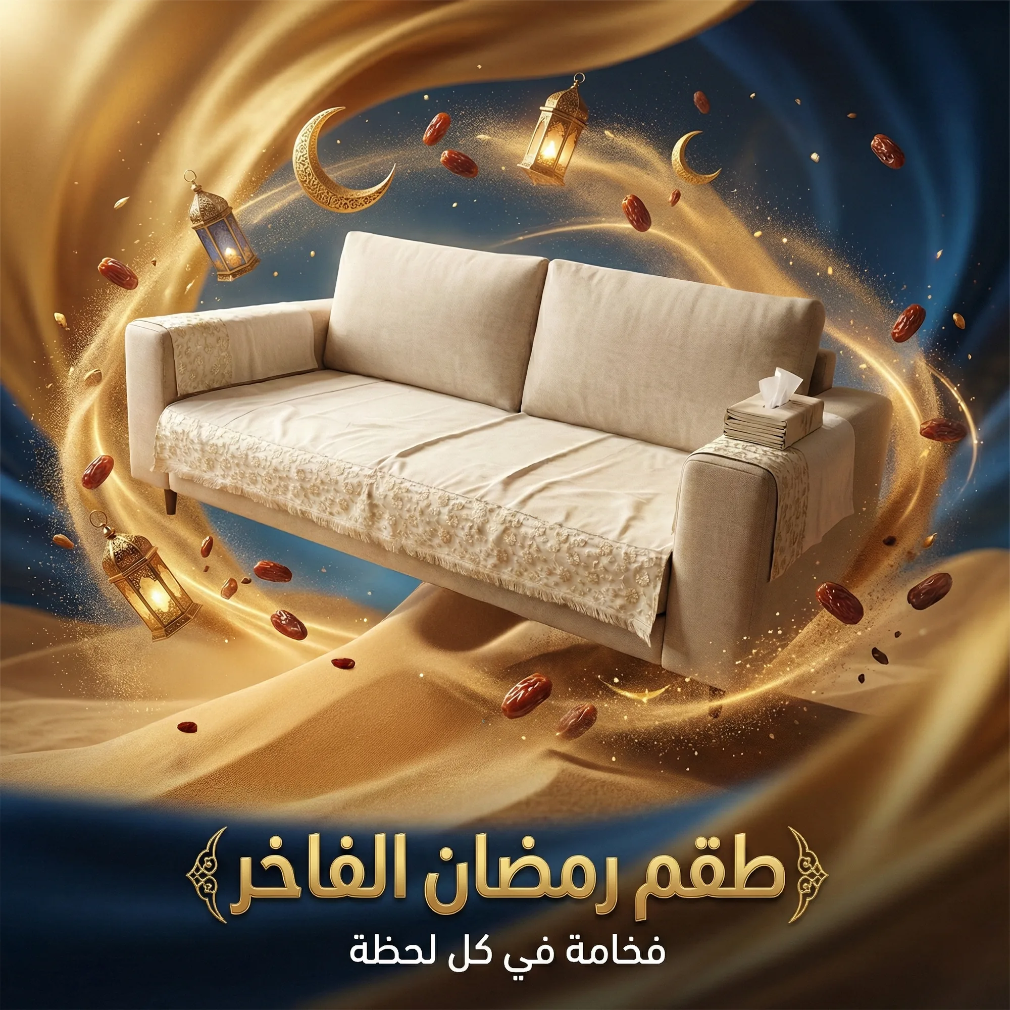 طقم 1 كنبه مع 2 مناديل رمضان - الصورة 5