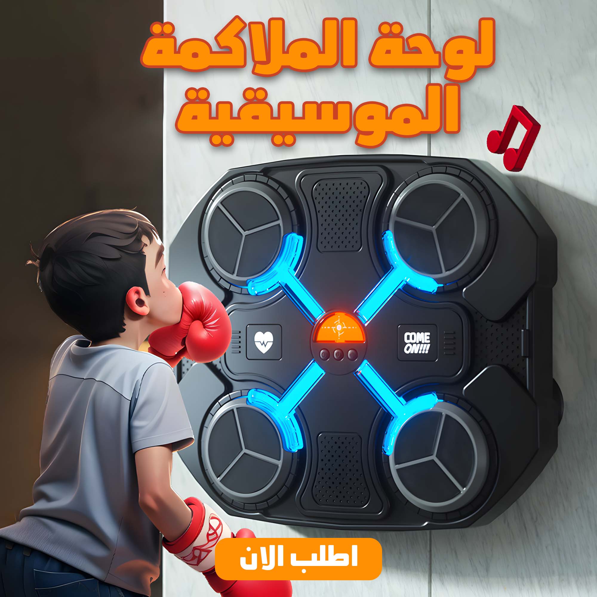 لوحة الملاكمة الموسيقية باللون الأسود مناسبة للكبار والأطفال