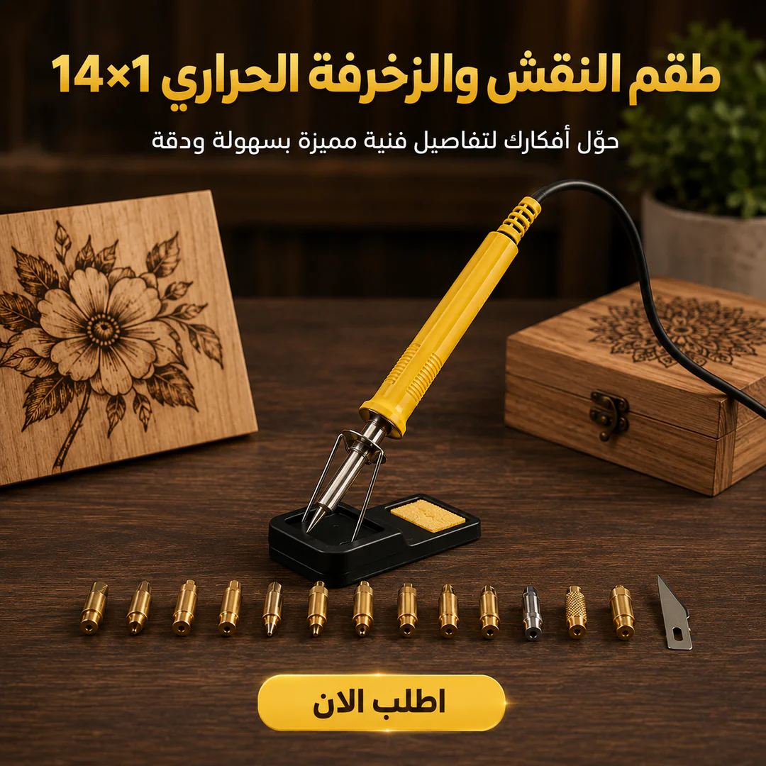 طقم النقش والزخرفة الحراري 14×1 لعمل رسومات وزخارف يدوية