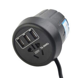 محول طاقة للسيارة بقوة 150 وات مع مخرج تيار متردد 220 فولت و3 منافذ USB للشحن السريع
